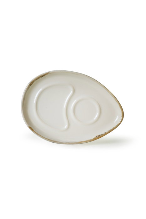 Hermia Set de tazas de té de cerámica de 4 piezas, Crema